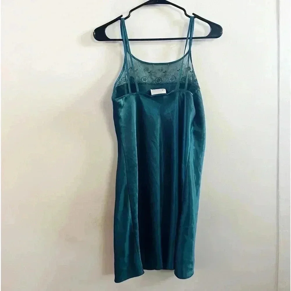 Vintage‎ teal slip dress small - Picture 5 of 5